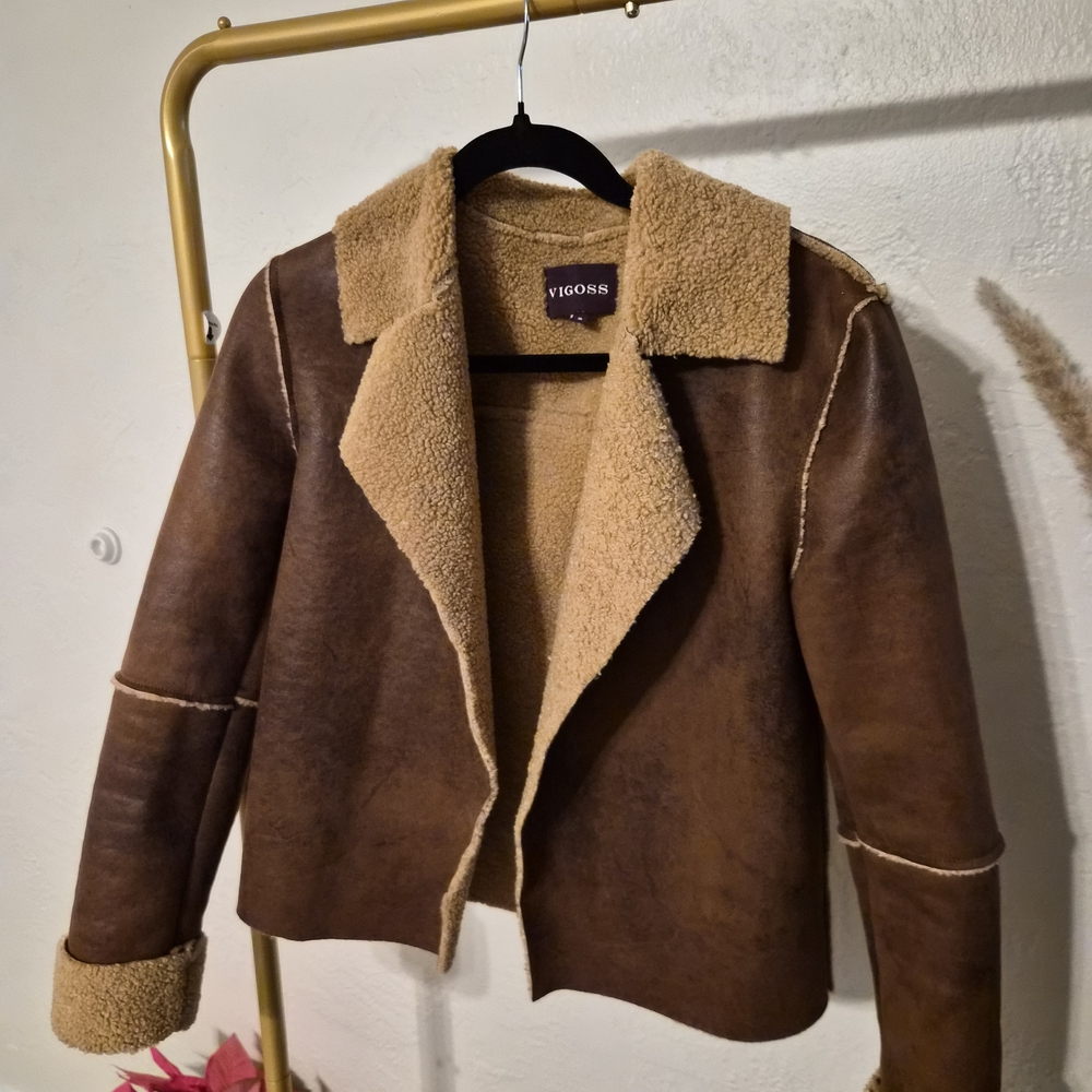 Women's Brown Shearling Jacket